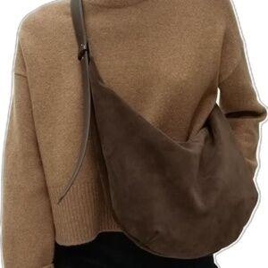 Arket Suede Half Moon Shoulder Bag – Brown